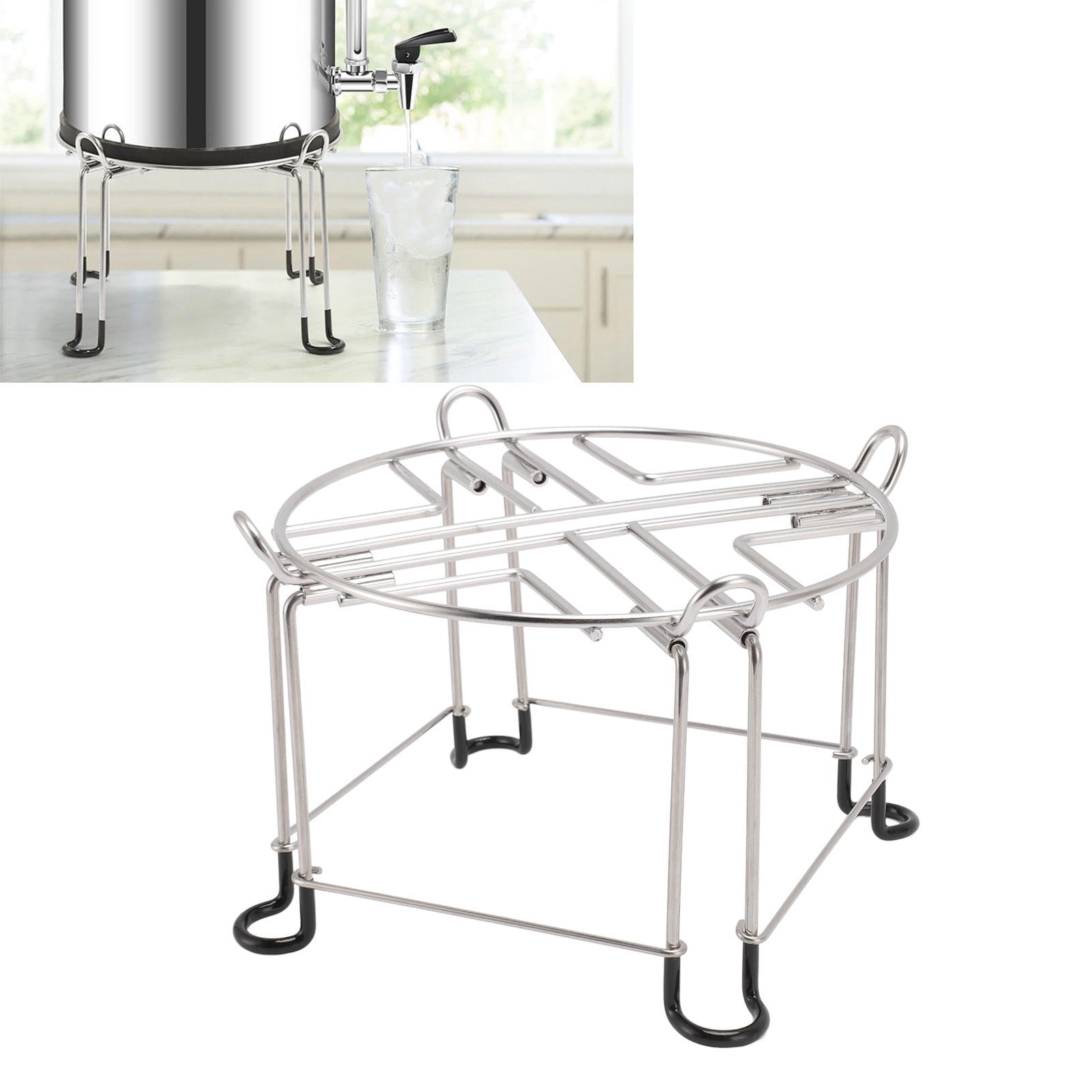 YAHHU 6‑inch Tall 9‑inch Diameter Stainless Steel Water Filter Stand – Portable, Non‑Skid, Hook‑Ready for Medium‑Size Gravity Filters