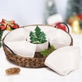 thumbnail image 2 of RANDEFURN Serving Platters and Trays,7-Set Porcelain Serving Tray,Food Tray 15.5 x 15.5 inches, Multi Sectional Snack Serving Trays, Perfect for Chips and Dip, Veggies Portable Handle,Gold, 2 of 9