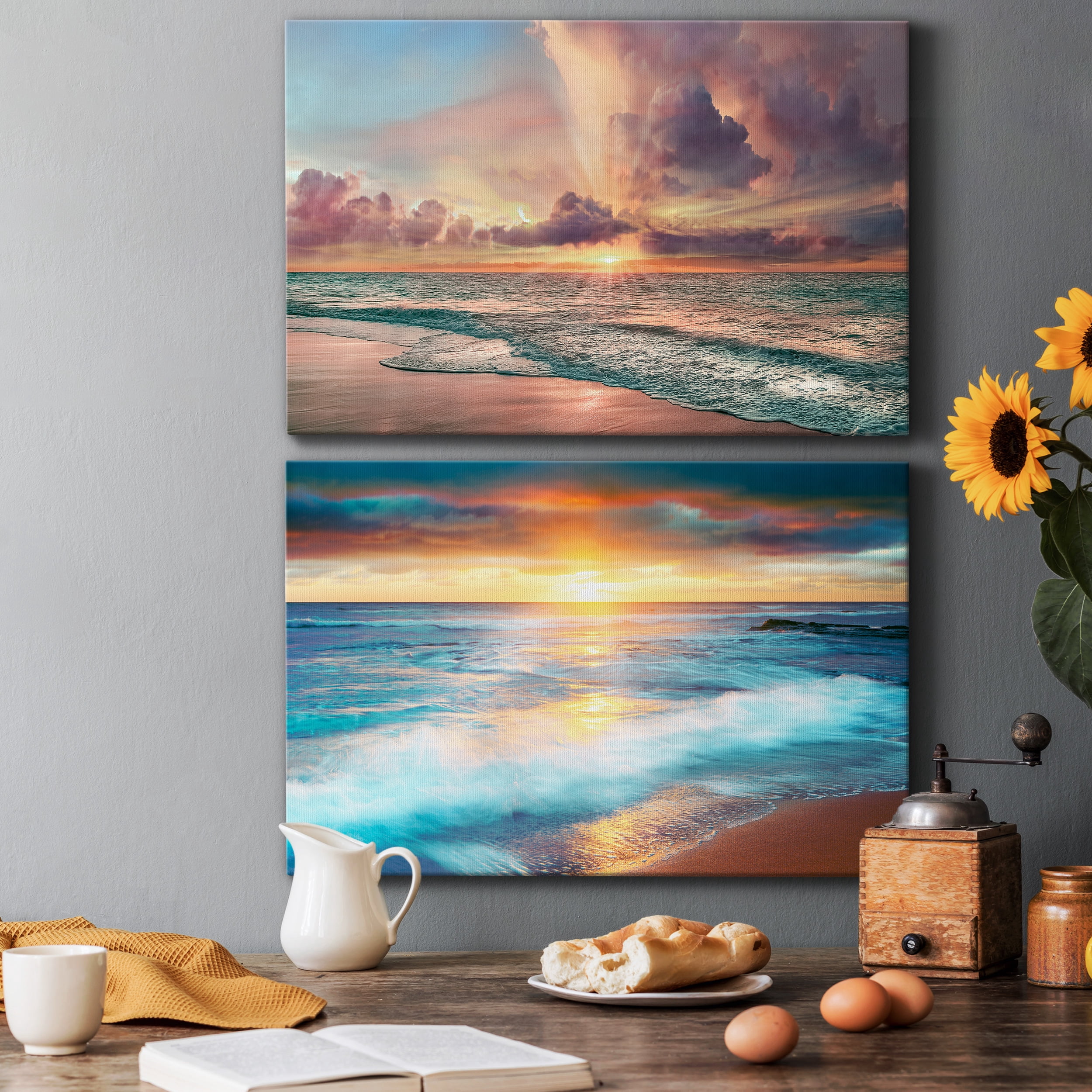 Copper Beach Premium Gallery Wrapped Canvas - Ready to Hang - Set of 2 - 12 x 18 Each