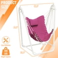 thumbnail image 5 of G TALECO GEAR Hammock Chair with Stand, Heavy-duty Hanging Chair with Stand, Sturdy Swing Chair Stand 350lbs, Hammock Chair Included, for Indoor Outdoor, Pink, 5 of 7
