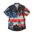 thumbnail image 6 of Youpwaven Men's USA 250th Anniversary Hawaiian Shirt, Patriotic American Flag & Palm Tree Graphic Short Sleeve Button Down, Summer Independence Day Tropical Top M-3XL, 6 of 7