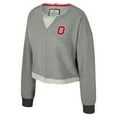 thumbnail image 2 of Women's Colosseum Charcoal Ohio State Buckeyes Magnum Scoop Neck Cropped Pullover Sweatshirt, 2 of 3