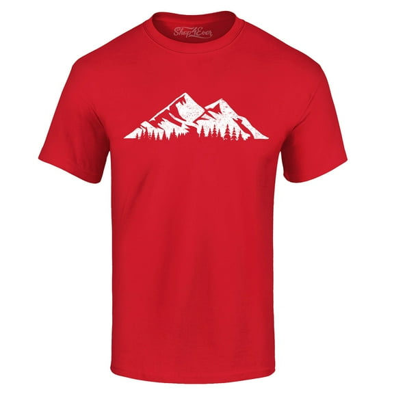 Shop4Ever Men's Mountains Scenery Nature Wildlife Graphic T-shirt XXXXX-Large Red