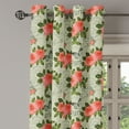 thumbnail image 2 of Ambesonne Romantic Grommet Curtain, Paris Themed Flowers, 50" x 120", Salmon and Green, 2 of 6