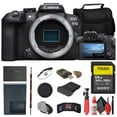thumbnail image 1 of Canon EOS R10 Mirrorless Camera (5331C002) + Sony 64GB TOUGH SD Card + Bag + Card Reader + Flex Tripod + Hand Strap + Memory  Wallet + Cap Keeper + Cleaning Kit(International Model), 1 of 9