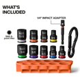 thumbnail image 2 of Klein Tools 33809 Grab-and-Go Impact Socket Set, SAE, 10-Piece Set with Sleeve, Carabiner, and 3/8-Inch Drive, Color-Coded 1/4, 5/16, 3/8,, 2 of 7