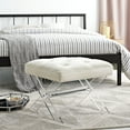 thumbnail image 5 of Modway Swift Acrylic X-Base Entryway Modern Bench With Tufted Fabric Upholstery in Ivory, 5 of 5