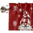 thumbnail image 5 of Christmas Gnomes Kitchen Curtains and Valances Set, Rod Pocket Curtains Tier Farmhouse Window Curtains 24 Inch Length, Xmas Red Poinsettia Snowflake Winter 3 Piece Kitchen Curtains Set, 5 of 6