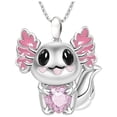 thumbnail image 1 of Collar con Dije de Axolotl AxolotlNeck03 1 Pza Collar Ajolote/Corazón Plata/Rosa Metal. High Monaco MXAXK-001, 1 of 5