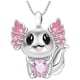 thumbnail image 1 of Collar con Dije de Axolotl AxolotlNeck03 1 Pza Collar Ajolote/Corazón Plata/Rosa Metal. High Monaco MXAXK-001, 1 of 5
