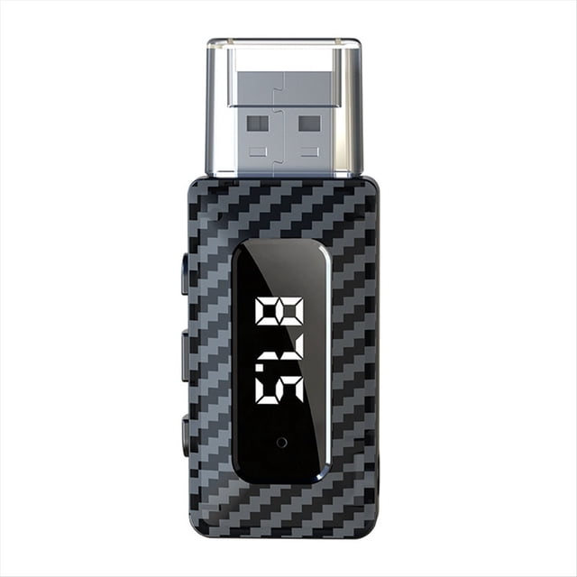 Receptor y Transmisor Bluetooth 5.3 para Automóvil con Pantalla LED Llamada Manos para Automóvil Audio Inalámbrico para Radio FM Compatible con Tarjeta TF