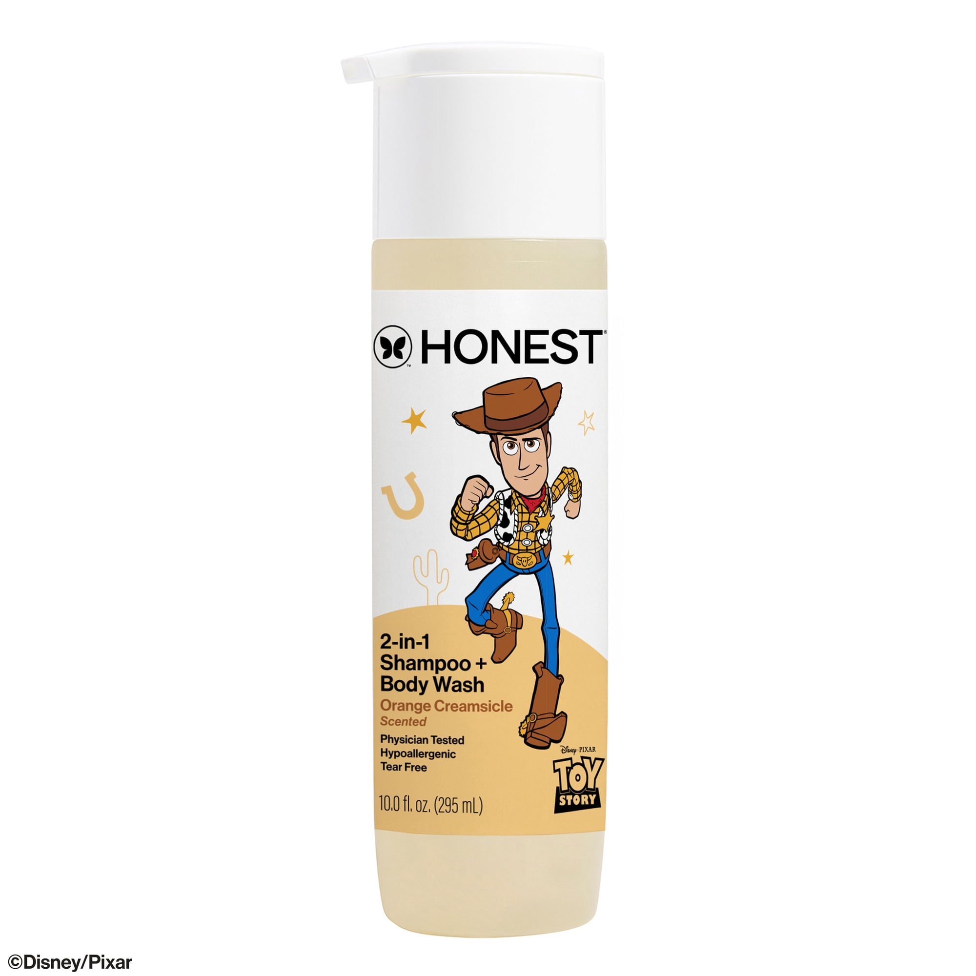 The Honest Company Disney Pixar Toy Story 2-in-1 Shampoo and Body Wash, Orange Creamsicle, 12 fl oz
