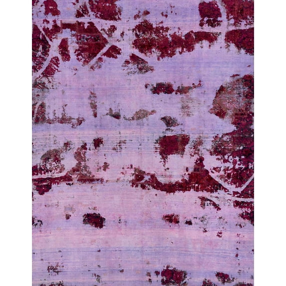 Ahgly Company Machine Washable Indoor Rectangle Abstract Bright Lilac Purple Area Rugs, 2' x 4'