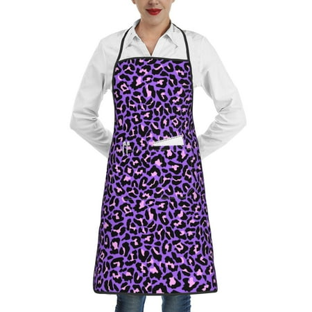 

Sikiie Purple Leopard Aprons for Kitchen Cooking Aprons Chef Apron for Men Women Chef