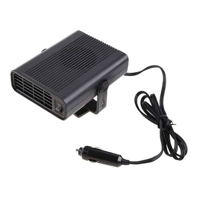 Black 12V Calentador de parabrisas de invierno, ventilador, calentador eléctrico de coche, descongelador portátil para camión