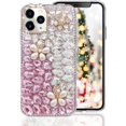 thumbnail image 1 of for iPhone 11 Pro Bling Diamond Case for Women Cute 3D Flower Rhinestone Crystal Shiny Sparkle Handmade Gemstone Protective Cover Luxury Fashion Glitter Case for iPhone 11 Pro 5.8 inch Pink, 1 of 6