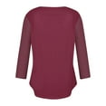 thumbnail image 4 of Scyoekwg Women Tops Dressy Casual Fall Shirts Loose Comfy Clothes for Women Pullover Tops V-Neck Button Basic Tops Solid Color Long Sleeve Trendy Womens Clothes(Wine,L), 4 of 6