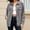 Gray, variant on Women's Denim Jacket Casual Long Sleeve Button Stretch Jean Jeackt Soft Washed Denim Jackets Chest Flap Pockets Side Pockets Loose Oversized Fit,Spring Fall Casual Daily Outerwear, Black L