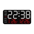 thumbnail image 1 of Reloj despertador Digital, relojes eléctricos, atenuador de 12/24H, reloj de pared versátil, Reloj de escritorio Digital LED para dormitorio, oficina, Negro con luz roja., 1 of 8
