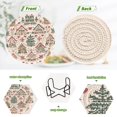 thumbnail image 4 of Yayeee 6 PCS Drink Coasters with Holder Set Woven Absorbent Round Tabletop Hot Pad, Beige Nordic Christmas House, 4 of 7
