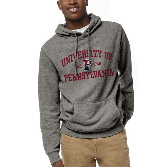 Men's League Collegiate Wear Heather Gray Pennsylvania Quakers Heritage Tri-Blend Pullover Hoodie