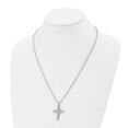 thumbnail image 4 of Stainless Steel Ball Beaded Necklace with Pendants Chain Chisel Polished 14k Gold Accent Crucifix Pendant on a 22 inch 21 mm, 4 of 5