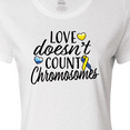 thumbnail image 4 of Inktastic Love Doesnt Count Chromosomes with Yellow and Blue Ribbon Women's T-Shirt, 4 of 5