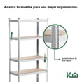 thumbnail image 3 of 2 Piezas Estantes Anaquel Organizador 5 Niveles Multiusos 90 x 40 x 180 cm gris, 3 of 8
