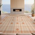 thumbnail image 2 of Design&I 5'x7' Washable Area Rug Checkered Dot Neutral Geometric Contemporary Plaid Beige Terracotta for Dining Room, Under Table, Home Office, Snag-Free, Skid-Resistant, 2 of 7
