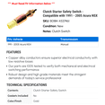 thumbnail image 2 of Clutch Starter Safety Switch - Compatible with 1991 - 2005 Acura NSX 1992 1993 1994 1995 1996 1997 1998 1999 2000 2001 2002 2003 2004, 2 of 2