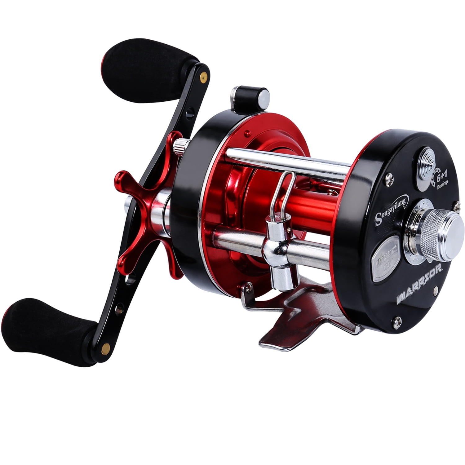 Sougayilang Trolling Reel with Line Counter Conventional Level Wind Cast Drum  Fishing Reel 6+1BB with Digital Display