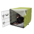 thumbnail image 5 of Retro Dog Crate Cover, Continuous Abstract Pattern with Bicolour Geometric Nostalgic Motif, Easy to Use Pet Kennel Cover Small Dogs Puppies Kittens, 7 Sizes, Lime Green Pastel Yellow, by Ambesonne, 5 of 6