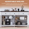 thumbnail image 5 of HAUXITIO Farmhouse Buffet Cabinet with 3 Drawers & 4 Barn Doors,Coffee Bar Sideboard with Storage for Kitchen & Dining Room，White, 5 of 5