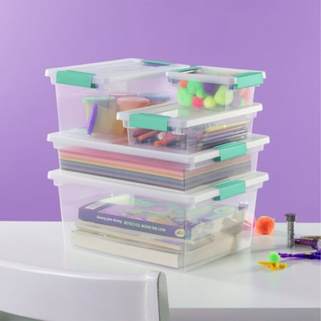 Sterilite - Large Plastic File Clip Box Storage Tote Container with Lid (12 Pack)