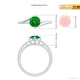 thumbnail image 4 of ANGARA Natural Classic Round Emerald Solitaire Bypass Engagement Ring in 14K White Gold for Women (Size-6mm) | May Birthstone, Birthday, Anniversary, Jewelry Gift for Women | Natural Emerald Ring, 4 of 9