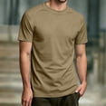thumbnail image 2 of NinXxx Men's Solid Short Sleeve Crewneck Everyday Basic Comfort Top Khaki XXXXXL, 2 of 4
