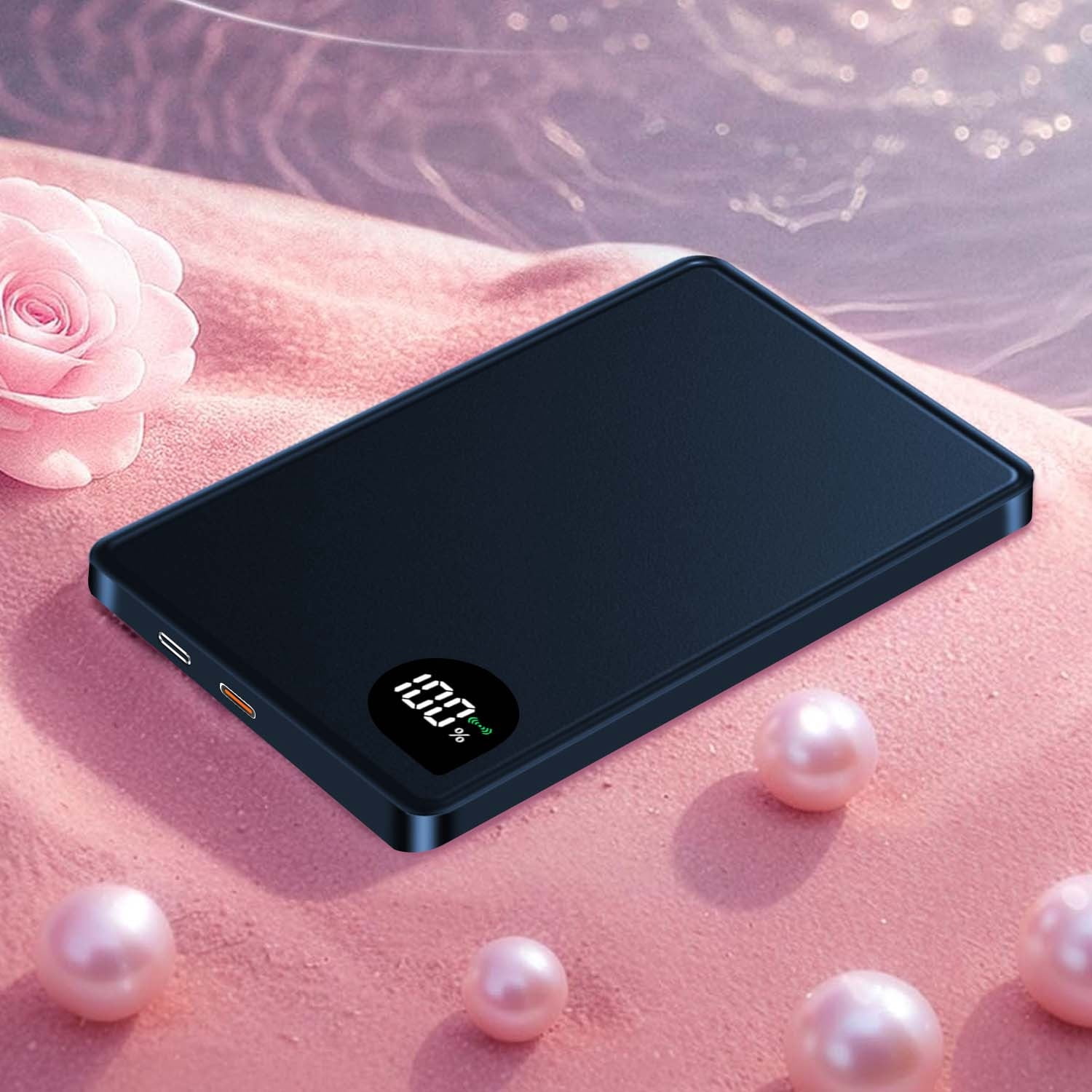 Magnetic Wireless Power Bank 15W Fast Charging for iPhone 16/15/14/13, Ultra-thin Aluminum Alloy LED Display, PD 20W USB-C Two-Way Portable Charger