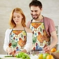 thumbnail image 5 of White Chicken Watercolor Chicken Pattern Apron-Garden Aprons for Women with Pockets-Cotton Linen Waterproof Kitchen Cooking Gardening Aprons Adjustable for Kitchen,Cooking,BBQ and Salon 33x27 Inch, 5 of 7