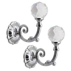 Pair Of Swan Style Drapery Curtain Holdbacks Tieback Hooks