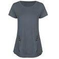 thumbnail image 6 of hotojiny Oversized Tshirt for Women Summer Trendy Button Side Slit Casual Tee Lightweight Crew Neck Short Sleeve Loose Tunic Tops, 6 of 6