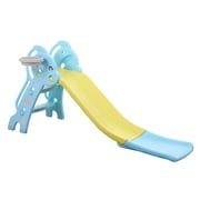 Giftesty Folding Slide for Kids with Basketball Hoop Suit for Indoor and Backyard, Multicolor