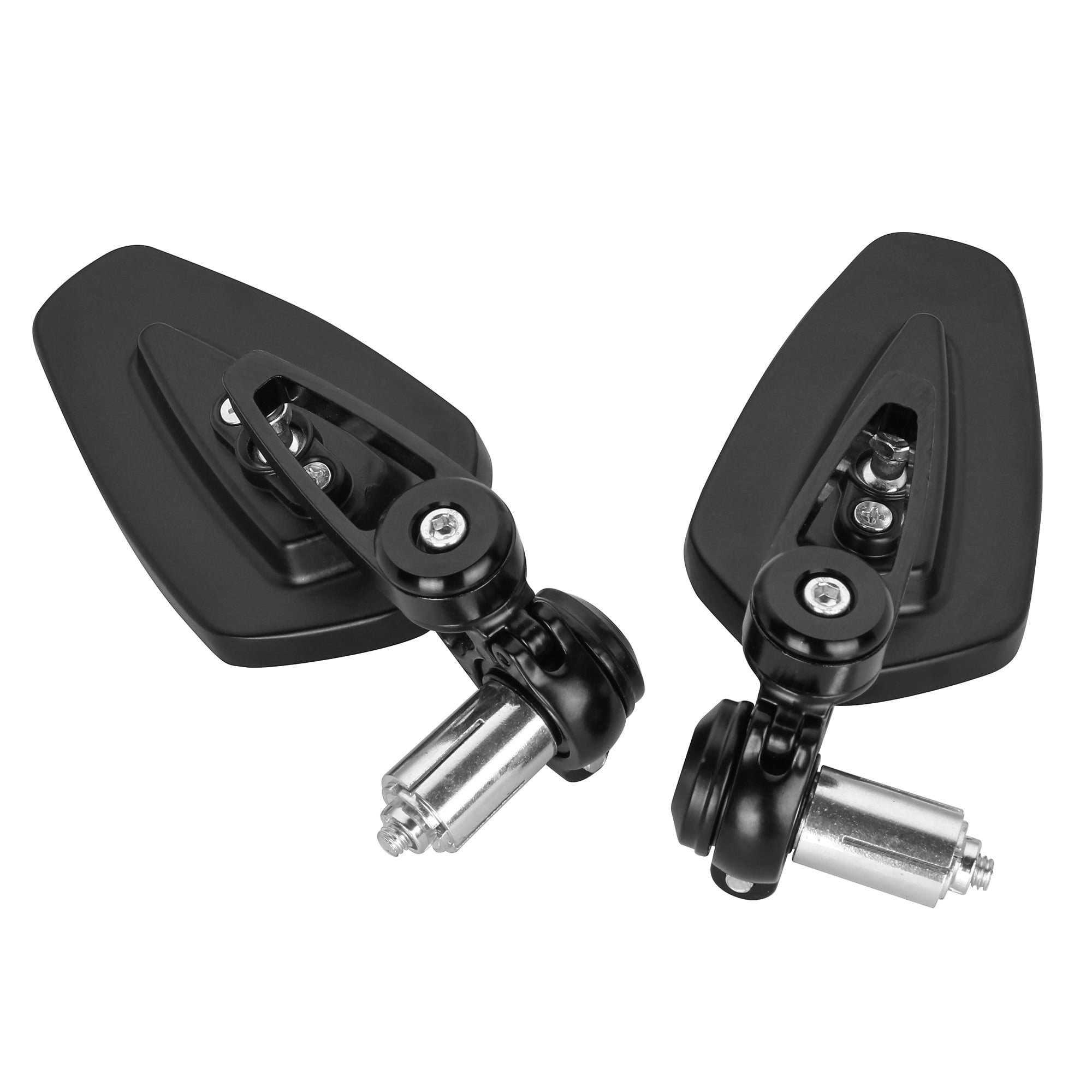 2Pcs Universal Motorcycle Mirrors, Handlebar Rear View Side Mirror Compatible for Bike, Scooter, ATV, UTV, Dirt Bike and More, Black