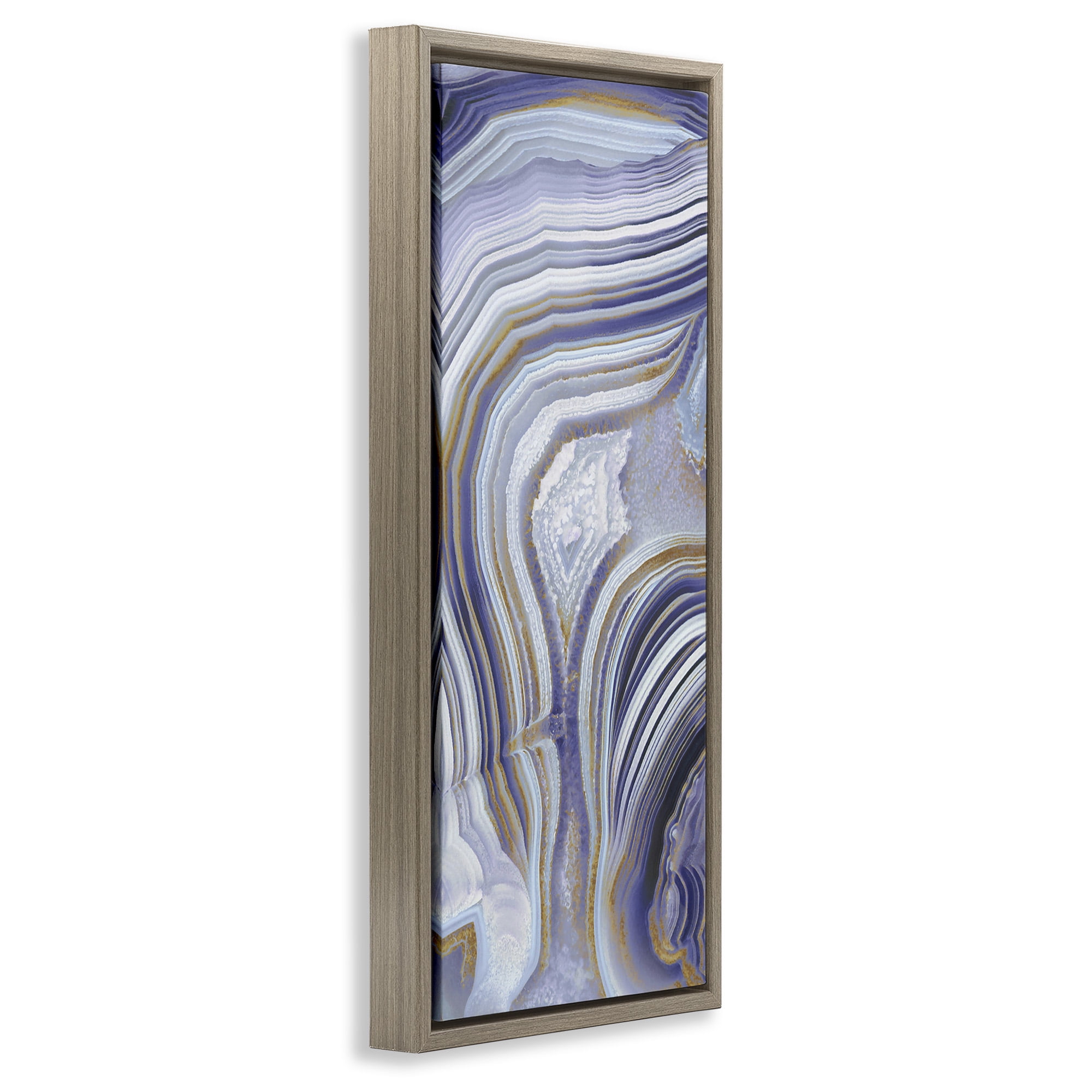Stupell Industries Agate Crystal Pattern Abstract Design Abstract Painting Brown Floater Framed Canvas Art Print Wall Art, 11 x 25