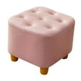thumbnail image 3 of Reposapiés pequeño, taburete otomano, asiento acolchado, taburete cuadrado decorativo suave y compacto, reposapiés para mesita de noche, apartamento y Rosa, 3 of 9