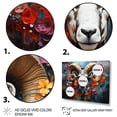 thumbnail image 3 of Designart "Grey Floral Portrait of Goat in Colorful Style I" Animals Framed Wall Art - Modern Farmhouse Red Goat Hallway Framed Wall Art Decor, 3 of 6