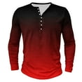 thumbnail image 2 of guisaled Men Henley Shirt Long Sleeve Button Up Casual Tee Shirts Big and Tall Gradient Color Basic Soft Comfy Workout Gym, 2 of 5