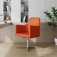 thumbnail image 2 of Manhattan Comfort Pelo Faux Leather Height Adjustable Accent Chair in Orange, 2 of 7