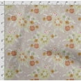 thumbnail image 4 of Soimoi Chinese Floral Printed, Cotton Satin Spandex, Sewing Fabric by The Yard 54 Inch Wide, Decorative Fabric for Dresses and Home Accents, Tawny Brown, 4 of 5