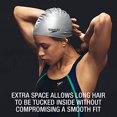 thumbnail image 4 of Speedo Unisex Adult Silicone Long Hair Swim Cap - Pink, One Size, 4 of 7