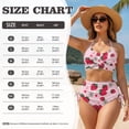 thumbnail image 6 of Psesaysky Cute Women's High Leg Drawstring Bikini Sets,Mens Swim Trunks with Pockets,Couples Matching Clothes for His and Her, Strawberry, 6 of 7